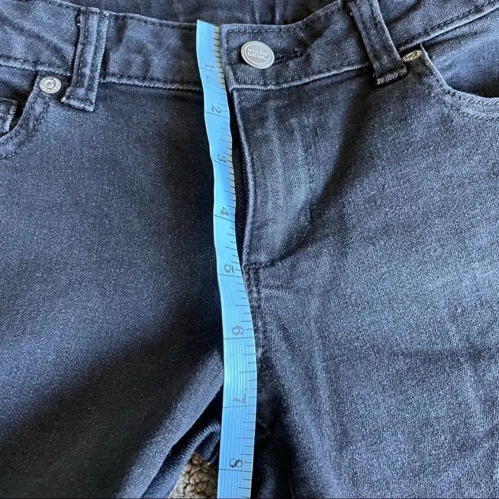 Wonder Nation Dark-Gray Girls Jeans Size 8 Zip and Button 4 Pockets - Picture 11 of 16